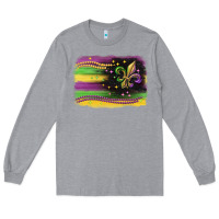Heather Grey mardi gras flag Long Sleeve Tee - CowGirlArtShop