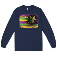 Navy mardi gras flag Long Sleeve Tee - CowGirlArtShop