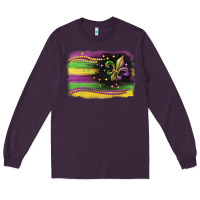 Plum mardi gras flag Long Sleeve Tee - CowGirlArtShop