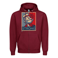 Burgundy 1 popeye strong brand a transparent Zipper Hoodie - tuanDangUi