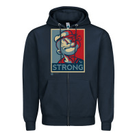 Navy 1 popeye strong brand a transparent Zipper Hoodie - tuanDangUi
