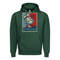 Sports Green 1 popeye strong brand a transparent Zipper Hoodie - tuanDangUi