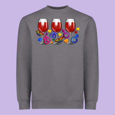 Pride Wine Cups Heavyweight Sweatshirt Designed By Fadigitalartstudio