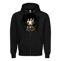 Black ヤムチャ yamcha Zipper Hoodie - tuanDangUi