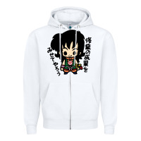 White ヤムチャ yamcha Zipper Hoodie - tuanDangUi