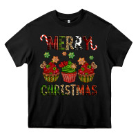 Black Merry Christmas cupcakes Heavy Core Tee - NancyCooperArtShop