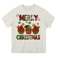Cream Merry Christmas cupcakes Heavy Core Tee - NancyCooperArtShop