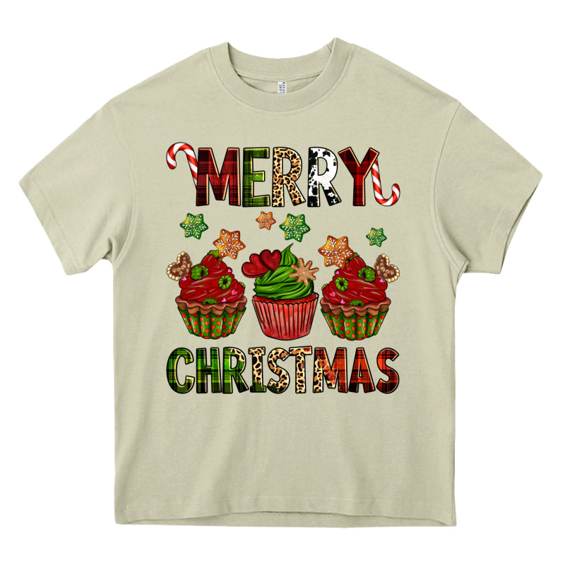 Merry Christmas Cupcakes Heavy Core Tee by NancyCooperArtShop | Teevron