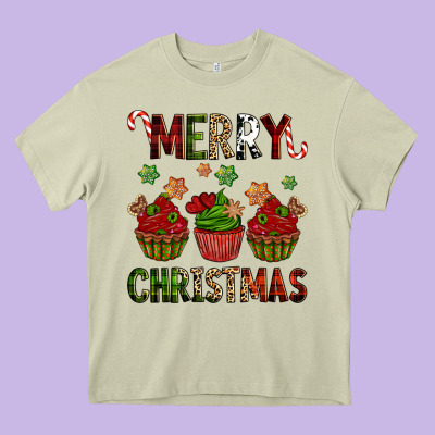 Merry Christmas Cupcakes Heavy Core Tee Designed By Nancycooperartshop