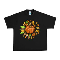 Black Fall Sunflower with Pumpkin Urban Heavy Tee - texasbilliewilder