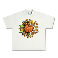 Pistachio Fall Sunflower with Pumpkin Urban Heavy Tee - texasbilliewilder