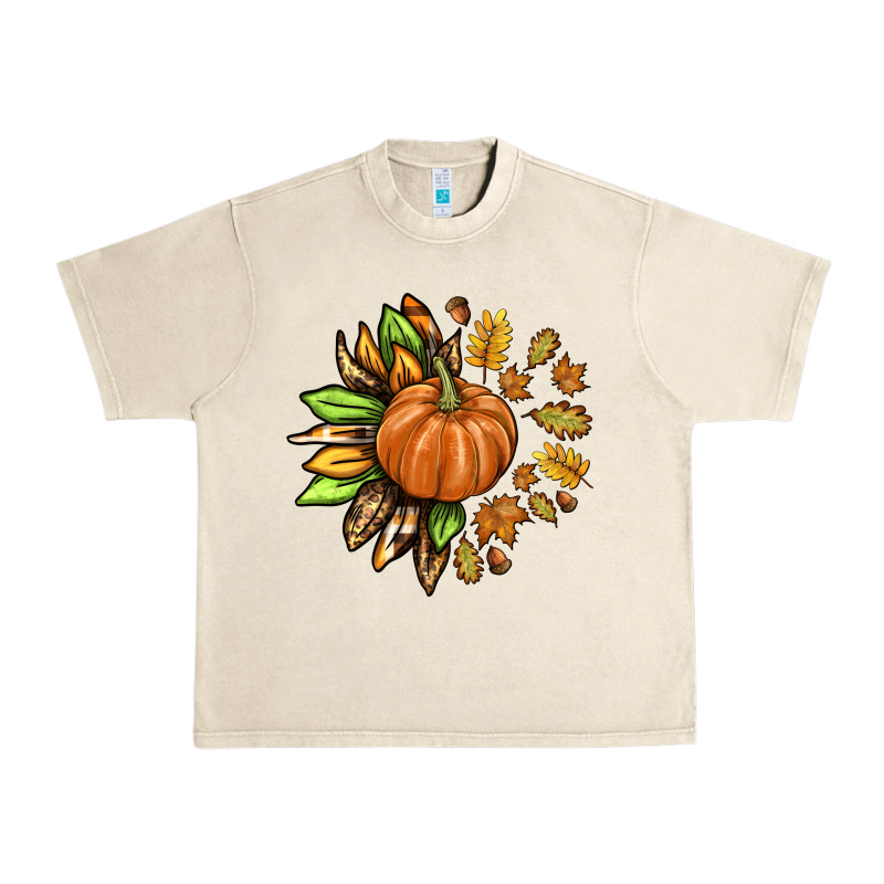 Fall Sunflower With Pumpkin Urban Heavy Tee by texasbilliewilder | Teevron