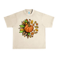 Sandshell Fall Sunflower with Pumpkin Urban Heavy Tee - texasbilliewilder