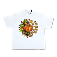 White Fall Sunflower with Pumpkin Urban Heavy Tee - texasbilliewilder