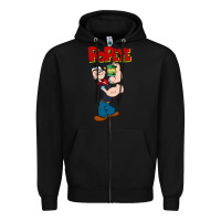 Black popeye Zipper Hoodie - tuanDangUi