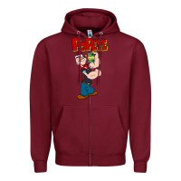 Burgundy popeye Zipper Hoodie - tuanDangUi