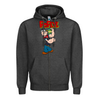 Charcoal Heather popeye Zipper Hoodie - tuanDangUi