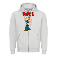 Dove Grey popeye Zipper Hoodie - tuanDangUi