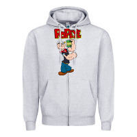 Heather Grey popeye Zipper Hoodie - tuanDangUi