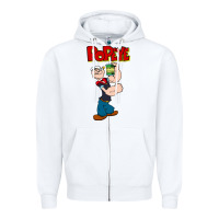 White popeye Zipper Hoodie - tuanDangUi