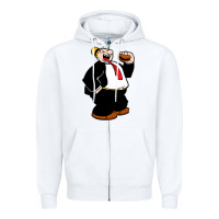 White wimpi character popeye Zipper Hoodie - tuanDangUi