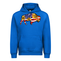 Cobalt bison amerıcan flag Urban Hoodie - BarkalooDesign