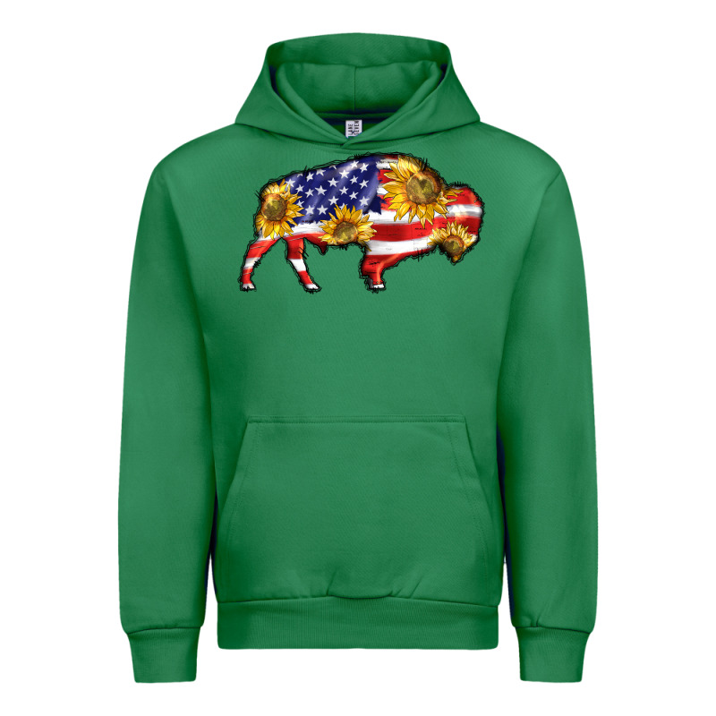 Bison Amerıcan Flag Urban Hoodie by BarkalooDesign | Teevron