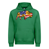Emerald bison amerıcan flag Urban Hoodie - BarkalooDesign