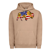 Pigment Burro bison amerıcan flag Urban Hoodie - BarkalooDesign