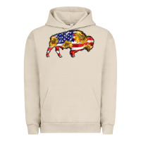Pigment French Oak bison amerıcan flag Urban Hoodie - BarkalooDesign