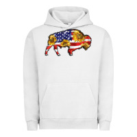 Pigment Lunar Rock bison amerıcan flag Urban Hoodie - BarkalooDesign