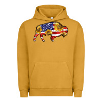Pigment Peanut Butter bison amerıcan flag Urban Hoodie - BarkalooDesign