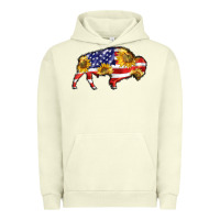 Pigment Pistachio bison amerıcan flag Urban Hoodie - BarkalooDesign