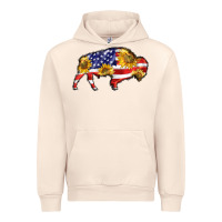 Sandshell bison amerıcan flag Urban Hoodie - BarkalooDesign