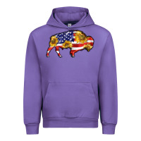 Tulip bison amerıcan flag Urban Hoodie - BarkalooDesign