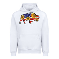 White bison amerıcan flag Urban Hoodie - BarkalooDesign
