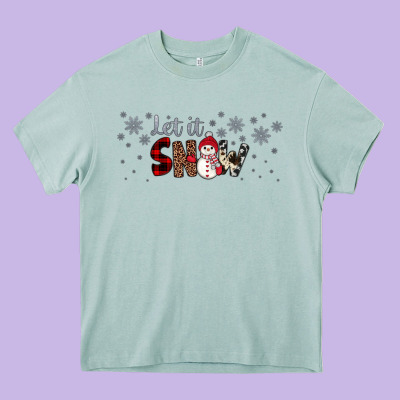Christmas Let It Snow Heavy Core Tee Designed By Jahusdesignshop
