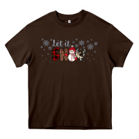 Chocolate Brown Christmas let it snow Heavy Core Tee - JahusDesignShop
