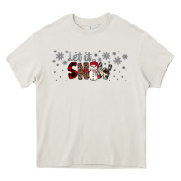 Cream Christmas let it snow Heavy Core Tee - JahusDesignShop