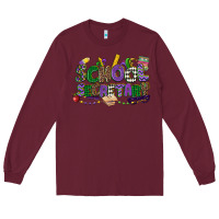 Burgundy school secretary mardi gras Long Sleeve Tee - CowGirlArtShop