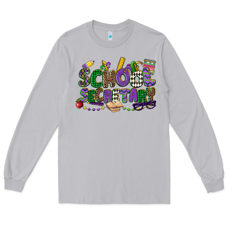 School Secretary Mardi Gras Long Sleeve Tee by CowGirlArtShop | Teevron