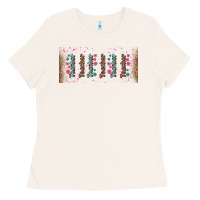 Bone teacher gemstone and pink flower libbey glass Ladies Tee - BundleAndBundleShop