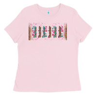 Bubblegum Pink teacher gemstone and pink flower libbey glass Ladies Tee - BundleAndBundleShop