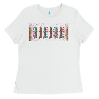 White teacher gemstone and pink flower libbey glass Ladies Tee - BundleAndBundleShop
