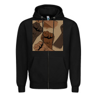 Black melanin raised fist seamless pattern Zipper Hoodie - BundleAndBundleShop