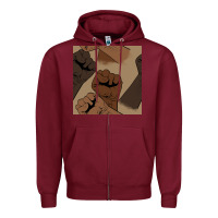 Burgundy melanin raised fist seamless pattern Zipper Hoodie - BundleAndBundleShop