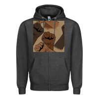 Charcoal Heather melanin raised fist seamless pattern Zipper Hoodie - BundleAndBundleShop