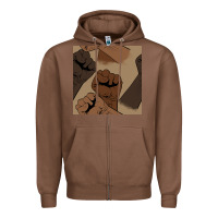 Chestnut melanin raised fist seamless pattern Zipper Hoodie - BundleAndBundleShop