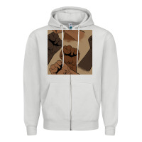 Dove Grey melanin raised fist seamless pattern Zipper Hoodie - BundleAndBundleShop