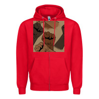 Red melanin raised fist seamless pattern Zipper Hoodie - BundleAndBundleShop